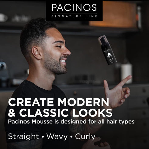 Pacinos Curl Enhancing Mousse, Light-Medium Hold, Hydrating & Volumizing Styling Foam for All Hair Types