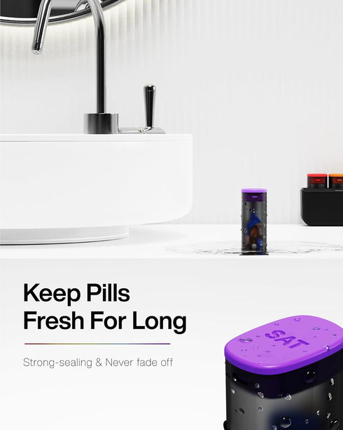 Set 1 2 7 Weekly Pill Organizer - Time / Times a Day Travel Pill Box Days, Large Medicine Pill Case Container for Daily
