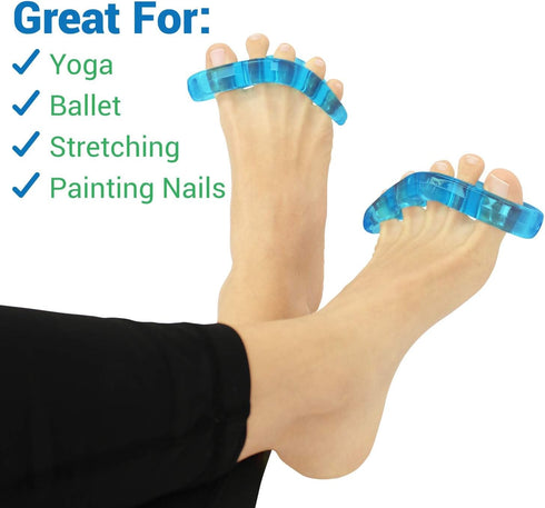 ViveSole Toe Separators for Men & Women Small (2 Pairs) - Silicone Gel Spreaders for Plantar Fasciitis, Bunions