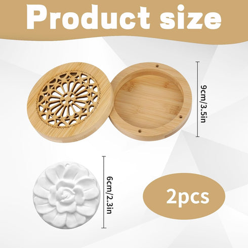 Ujukoxc 1set 3.5in Set Aromatic Bamboo Carving Box for Home Scenting,Passive Essential Oil Diffuser, Passive Diffuser