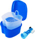 Dental Retainer Cup Holder, Mouthguard Cleaning Case with Strainer Basket for Travel Cleaning - Dark Blue