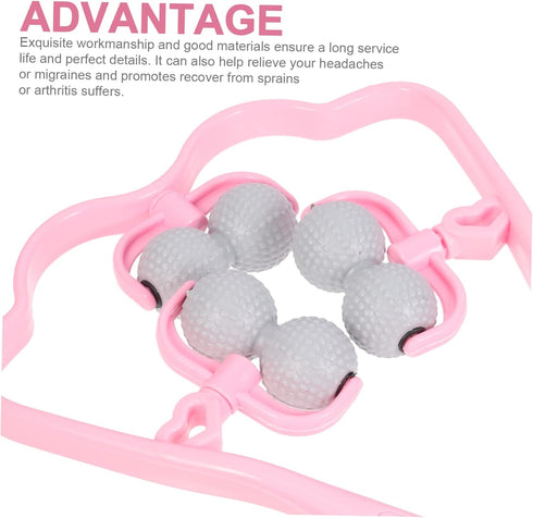 ORFOFE Handheld Manual Neck Massager with Six Firm Balls for Targeted Shoulder Relaxation Portable Deep Tissue Massage