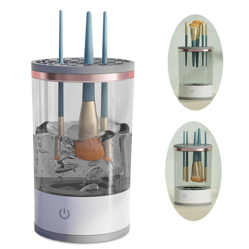Makeup Brush Cleaning Machine, Automatic Electric Cleaner and Dryer, Dust-proof Organizer for Beauty Brushes