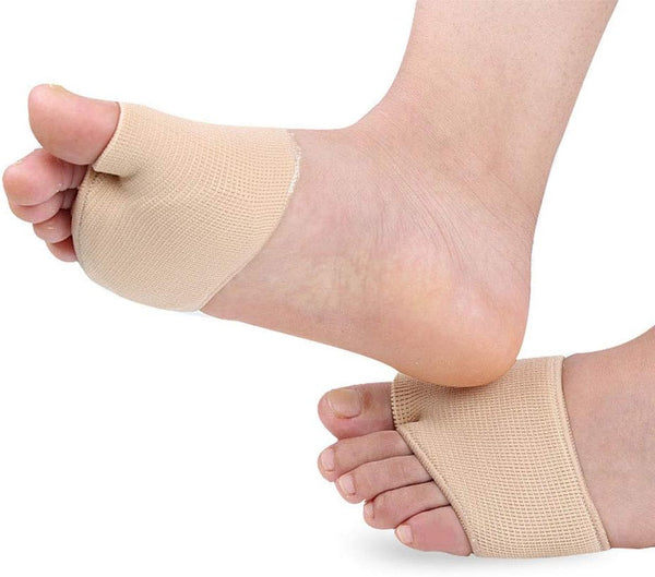 HiiBaby Ball of Foot Cushions, Fabric Forefoot Compression Socks for Metatarsal Pain Relief, Nude