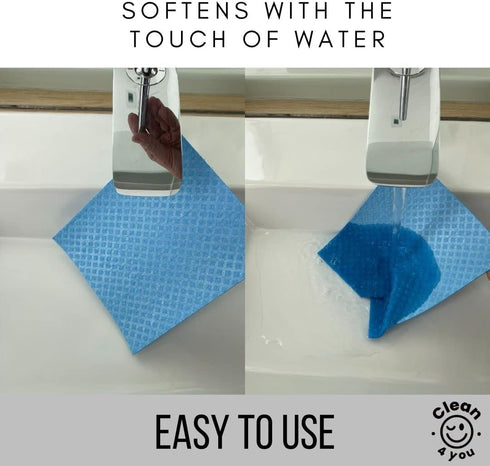 Swedish Dish Cloths: Absorbent Cellulose Sponge Cloths, Washable, Reusable Paper Towels, Durable Kitchen Rags