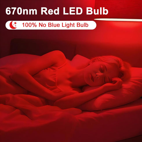 Verbeeck 670nm Bulb,6 Pack 9W E26 A19 Bulb,Dimmable,Melatonin Red Light Red Light Sleep Therapy Promoting,Healthy Sleep