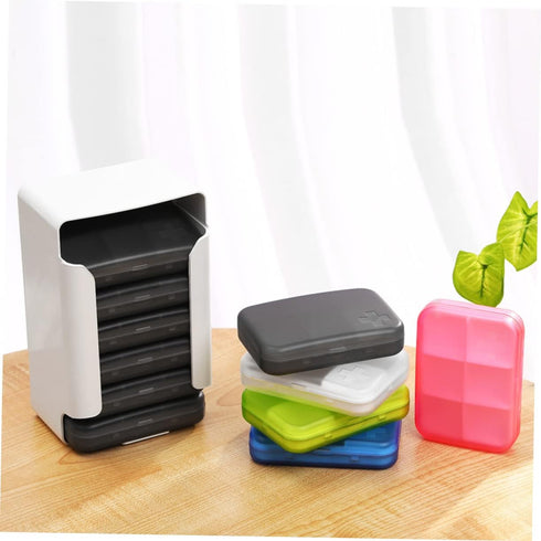 Travel Pill Organizer Box - Weekly Medication Storage Case