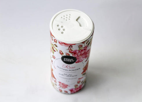 Herb & Root Rose Scented Talc-Free Dusting Powder for Women, Anti-Chafing Body Powder, 6 oz