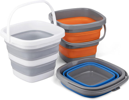 Tiawudi 3 Pack Collapsible Bucket, 1.32 Gallon (5L) Small Plastic Water Bucket for Cleaning, Fishing