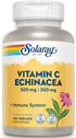 SOLARAY Vitamin C & Echinacea Root | 500 mg VIT C & 300 mg Echinacea Per Capsule | 120 VegCaps