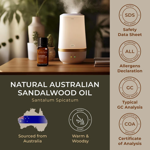 Set Set 2x0.34 oz Australian Sandalwood & Vanilla Essential Oil for Skin - Aromatherapy Grade Essential Oils - fl - Gya