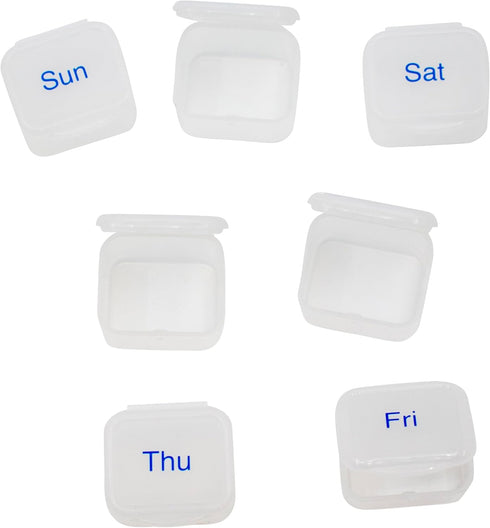 Set 2 (7-Day) of Metal-Plated Weekly Pill Box Case & Portable Medicine Organizer (Large Antique Brass Victorian)