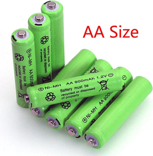 10 Packs 1.2V AA 900mAh Ni-MH Rechargeable Batteries for Solar Lights, Garden Lights, Remotes, Mice
