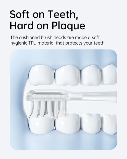 Laifen Cushioned Toothbrush Heads, 6 Count Replacement for Adults, Compatible with Wave Electric Toothbrush
