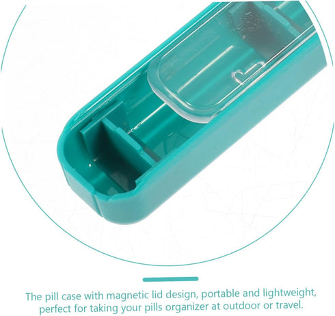 Weekly Medicine Organizer Box with Compartments Portable Reusable Pill Case with Lid and Storage Bag Compact Organizer