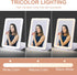 LED Foldable Travel Makeup Mirror - 5x7 inches 3 Colors Light Modes USB Rechargeable Touch Screen, Portable Tabletop Cosmetic Mirror for Travel, Cosmetic, Office (White) by Mocado