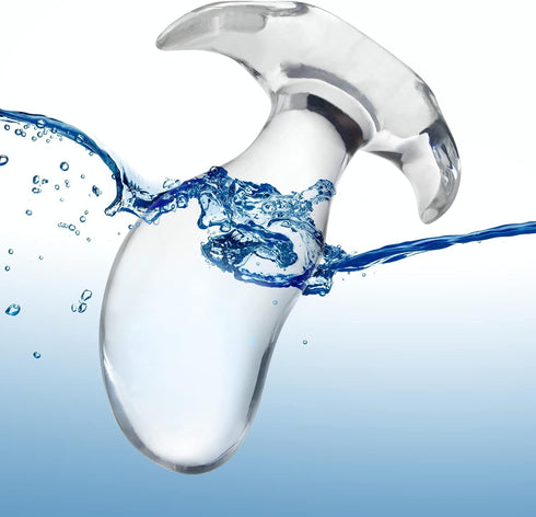 Soft Anal Plugs with Safety Base, Transparent Flexible Butt Plug Prostate Massage G-spot Stimulation Trainer with Round