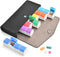 Lit-Pack Weekly Pill Organizer, 7-Day Medicine Box, 2-3-4 Times Daily, Black Leather Travel
