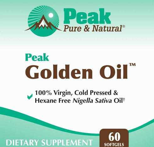Peak Pure & Natural Black Seed Oil Supplement - Cold Pressed Organic Black Seed Oil for Digestive Health, 60 Capsules