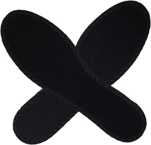 Happystep Cotton Terry Cloth Insoles - Barefoot Shoe Inserts, Washable and Reusable, 1 Pair Black and 1 Pair White