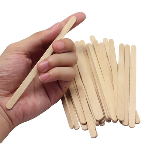 SelfTek 100 Pcs Wooden Wax Applicator Spatulas for Hair Removal and Smooth Skin