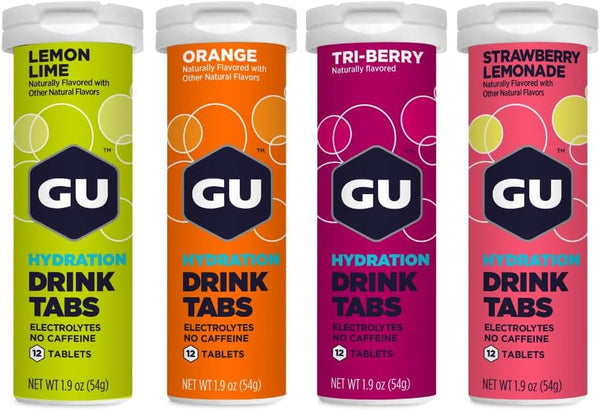 GU Energy Hydration Electrolyte Drink Tablets, Vegan, Gluten Free, Caffeine Free, Enhanced Endurance Sports Drink,