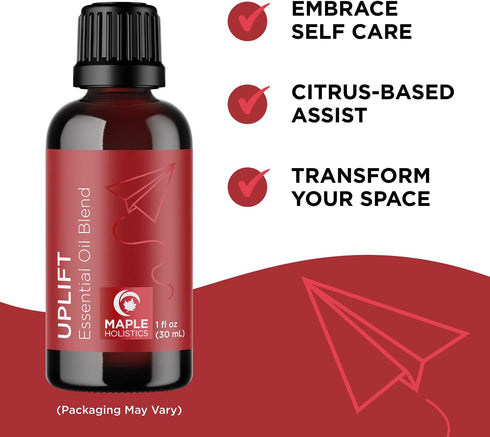Set Maple Holistics Essential Oils - Relaxing Nighttime and Morning Essential Oil Blends for Diffuser with Mint