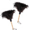 Natural Black Ostrich Feather Duster - 2 Packs, Car Duster for Interior/Exterior Cleaning, Soft and Fluffy (Black)