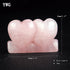 Rose Quartz Double Heart Shape Love Rock Crystal Chakra Stones for Carved Chakra Healing Reiki