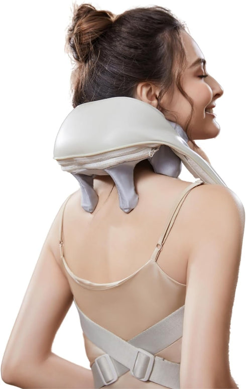 Luxe Wearable Neck & Shoulder Massager with Heat, Eco-Friendly Material, Ergonomic Design, Deep Kneading for Pain