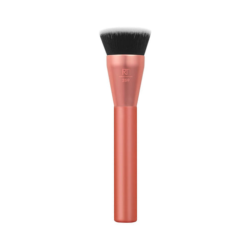 Real Techniques Glow Round Base Makeup Brush, Flat Top Foundation Brush for Buffing & Blending