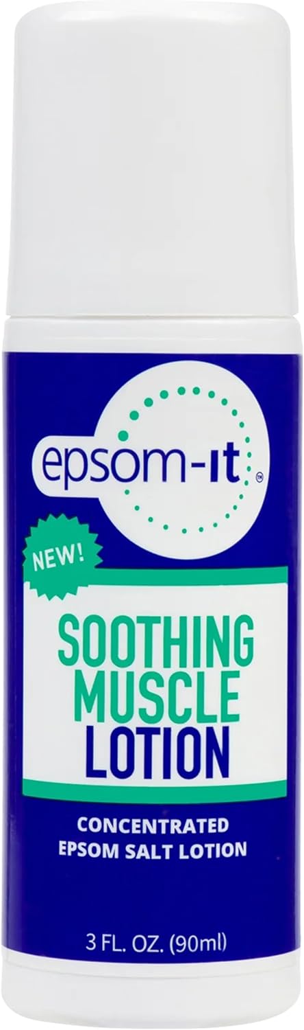 EPSOM-IT Soothing Muscle Lotion - Roll On Epsom Salt Lotion with Arnica for Muscle Aches, Stiffness, Leg Cramps,