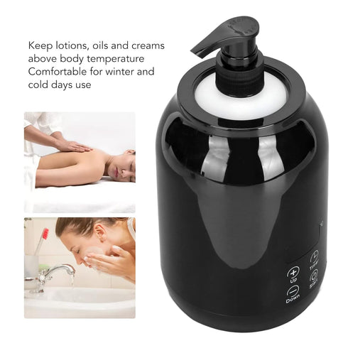 Pissente 110240V Essential Oil Heater, LED Display Temperature Adjust Single Massage Oil Bottle Warmer Portable Single