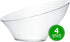 PLASTICPRO Disposable Angled Plastic Bowls - Large Round Serving Bowl, Clear Pack of 4 - Elegant for Party, Snack, or