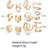 Rose Gold Hair Braids Dreadlock, 24 Pcs Non-Piercing Ear Clip Beard Beads for Women Men