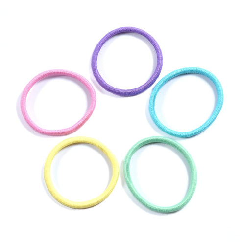 Youxuan Small Hair Elastics for Girls, 100 PCS Soft Comfy Rubber Bands, Multi Color Hair Ties