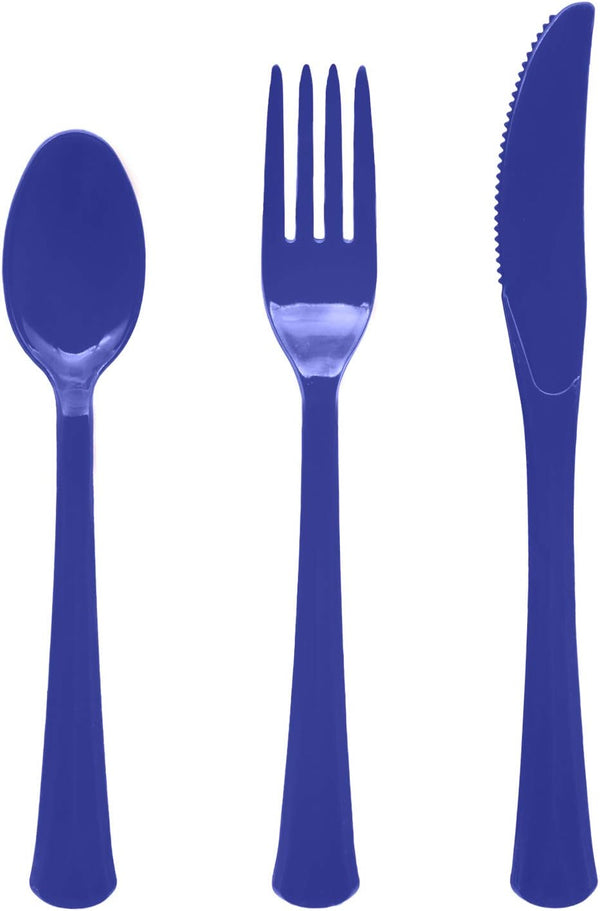 Party Essentials Extra Heavy Duty Hard Plastic Cutlery Combo Pack and Full