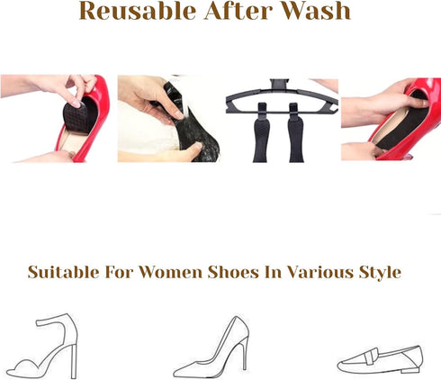CB 3-Pairs Arch Support Insoles, Silicone Gel Invisible Slim Inserts for Arch Pain Relief, 3/4 Length for Women Shoes