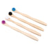 Scraper Bamboo Brush for Adults, Oral Deep Cleaning Toothbrush, 4pcs (White Blue Black Violet)