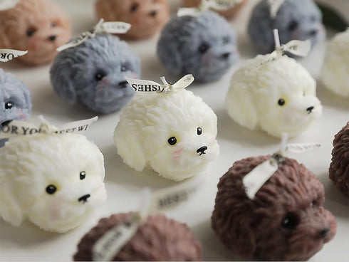 T-shin Candle,100G Teddy Dog Shaped Scented Cute Puppy Animal Aroma Soy Wax Decorative Novelty Candle for Table Photo