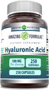 Amazing Formulas Hyaluronic Acid - 100mg, 250 Capsules, Non-GMO & Gluten Free