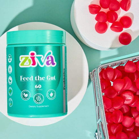 ZIVA Gummies - Feed The Gut Probiotics | Digestive Health Gummies for Adults, Women, and Men | 60 Gummies