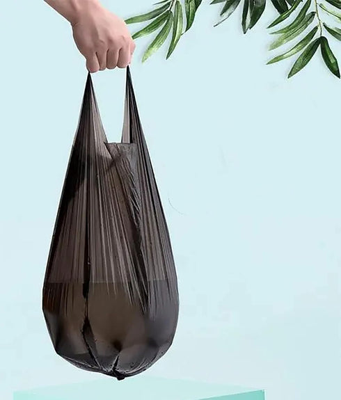 100 Counts 4 Gallon Bathroom Trash Bags, 5 Rolls Small Handles for Office Wastebasket Black