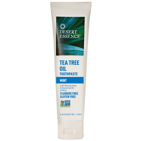 Desert Essence Tea Tree Oil Toothpaste - Mint - 6.25 Oz - Deep Cleans Teeth & Gums - Helps Fight Plaque - Sea Salt
