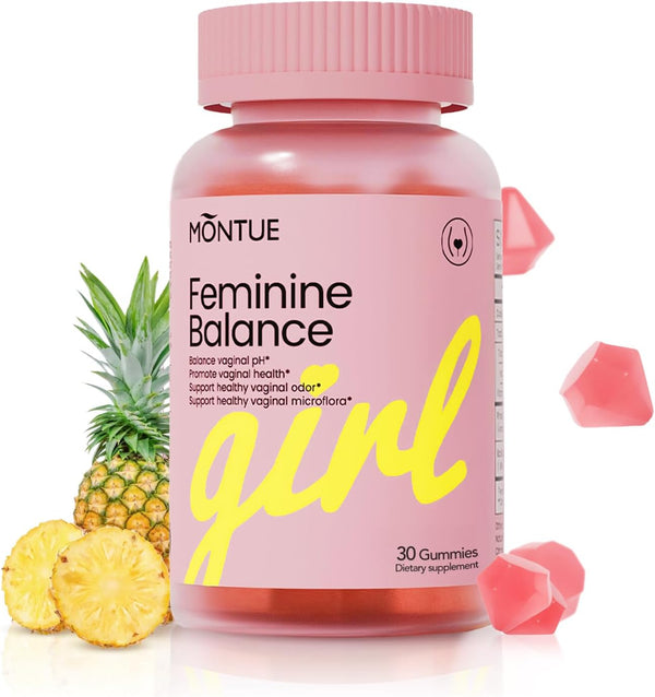 Montue Premium Diamond Feminine Balance Gummies-pH Balance with Prebiotics & Lactobacillus Probiotic