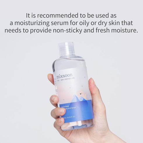 mixsoon Glacier Water Hyaluronic Acid Serum - Mega-size (10.14 fl.oz / 300ml) - Non-greasy Hydration Booster for Dewy