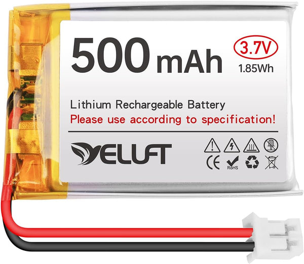 YELUFT 1pcs 3.7V 500mAh Lithium Polymer Battery 1S 1C 602535 Rechargeable Batteries with