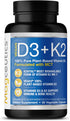 Vitamin D3 K2 with MCT, 5000 IU Vegan D3 & 100 mcg MK7 K2, 60 Capsules - Support for Strong Bones and Immune Health
