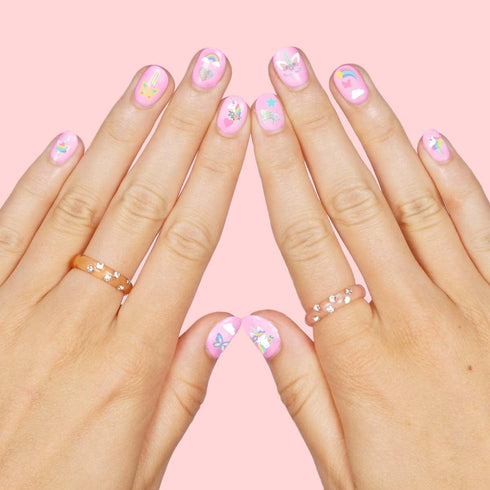 xo, Fetti Kids Unicorn Nail Stickers - 524 Decals for Birthday Girl Party Favors, DIY Home Activity, Cute Nail Transfer