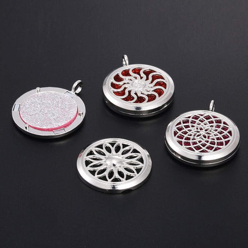 5pcs Mixed Pearl Cage Floating Pendant Aroma Diffuser Necklace Locket Charms Stainless Steel Tone Perfume Essential Oil